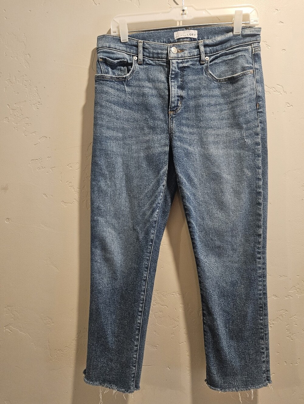 Loft The Slim Jeans Size 8/29P Raw Hem Light Wash  Jeans
